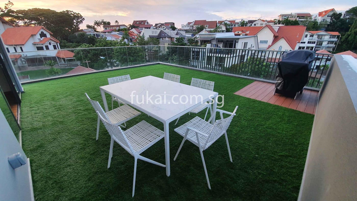 Artificial Grass And Composite Decking On Rooftop