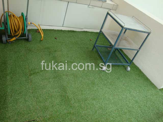 Artificial Grass Laid Across The Backyard