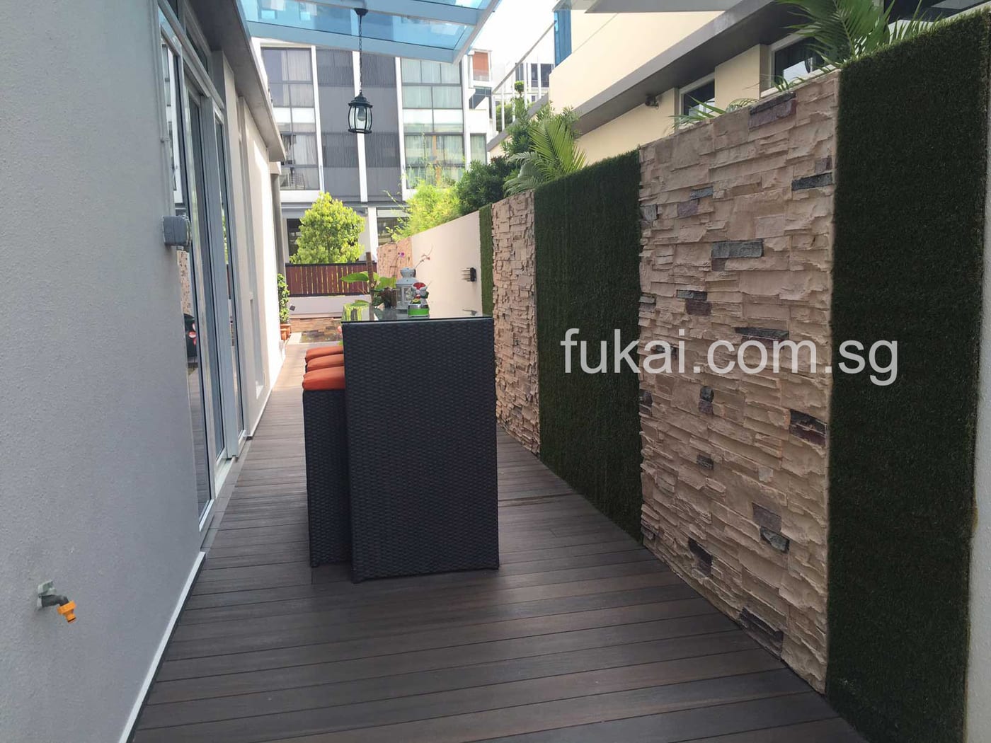 Artificial Green Grass On The Wall