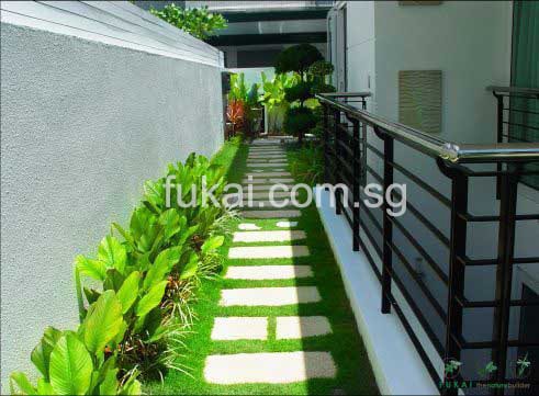 Artistic Stepping Stone Landscape In A Green Grass