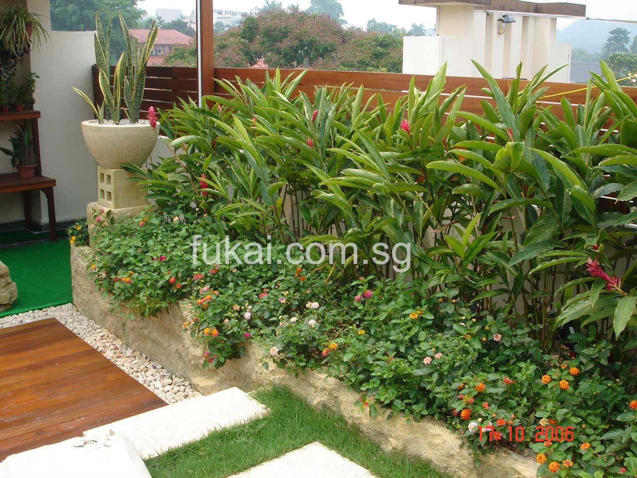 Beautiful Garden Landscape With Plant Ornaments