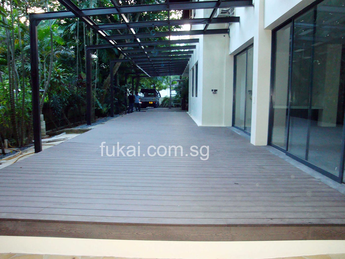 Front View Of Timber Decking Floor