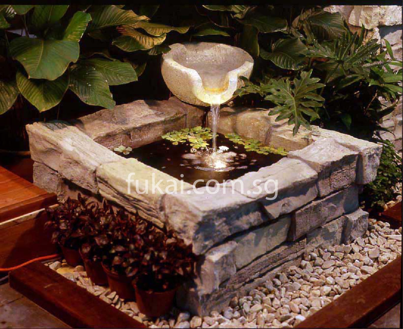 Indoor Water Feature With Ornamental Plants 1