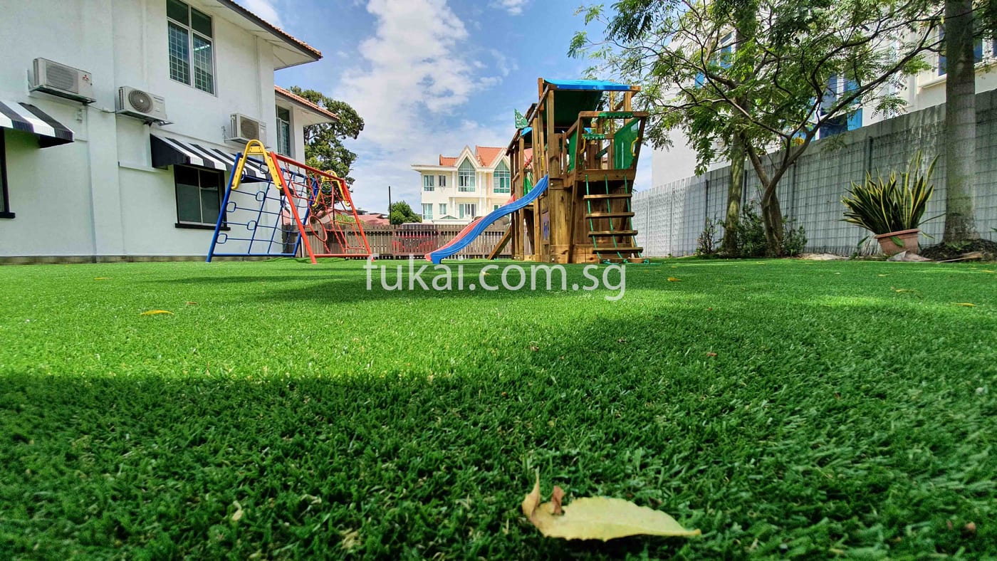 Synthetic Artificial Carpet Grass At Kindergarten Playground
