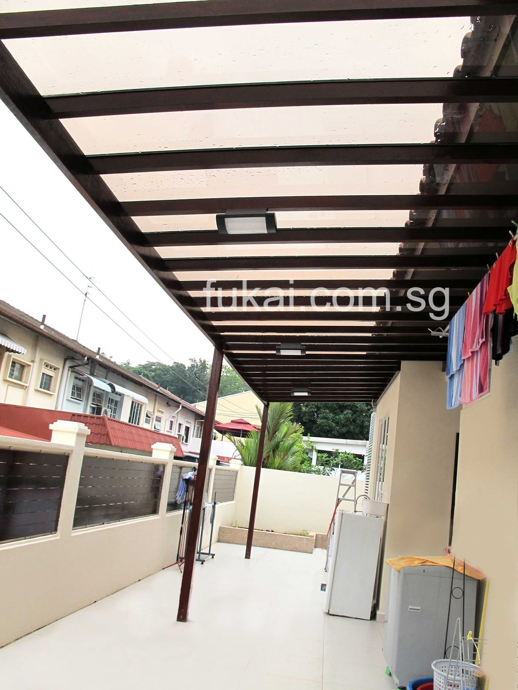 Timber Deck Roof At Back Of Building