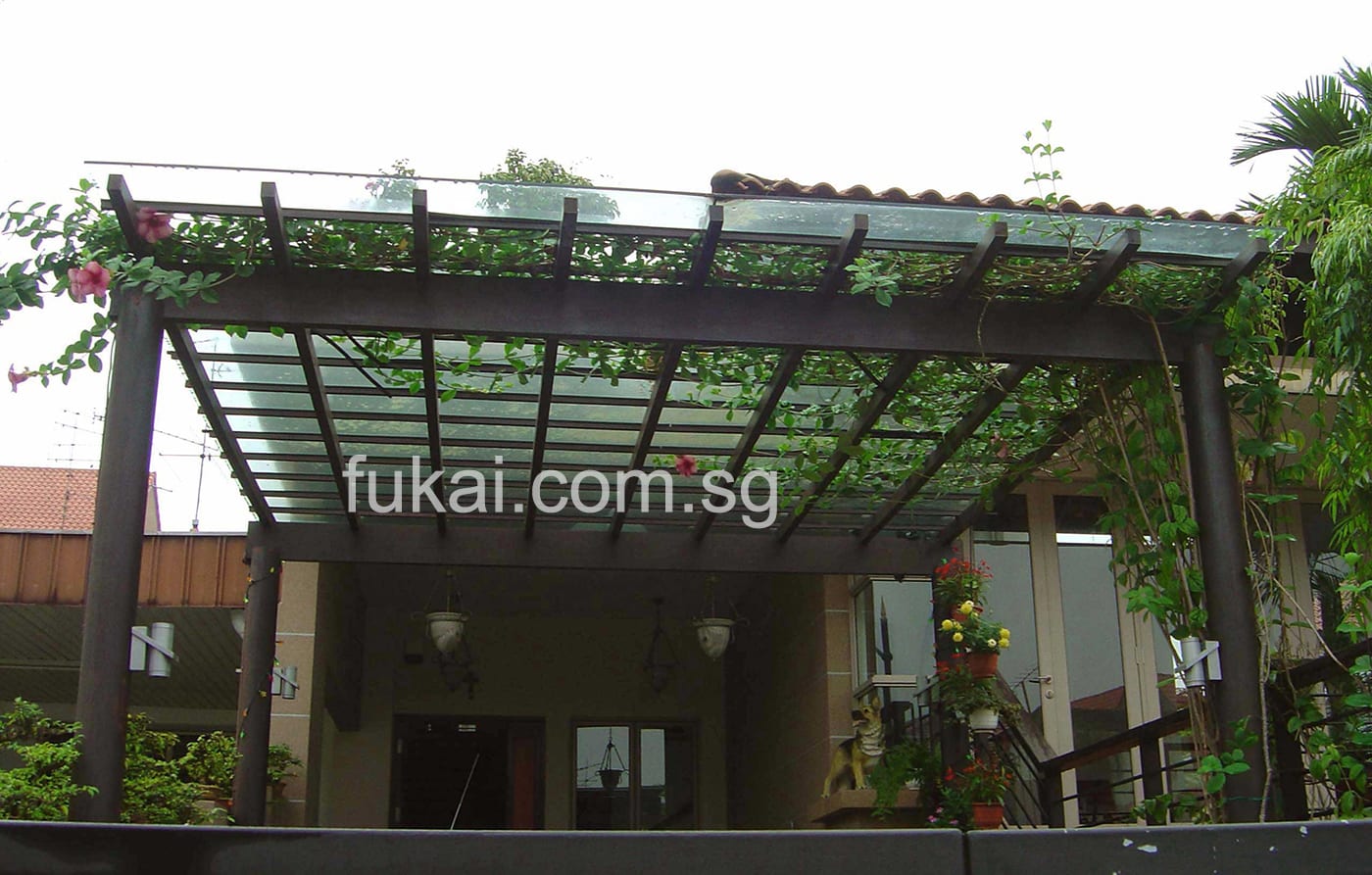 Timber Made Shelter With Glass Ceiling