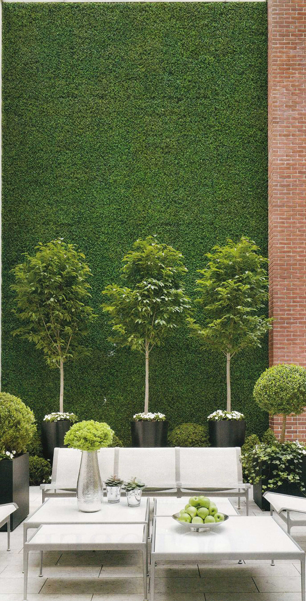 vertical green grass wall display