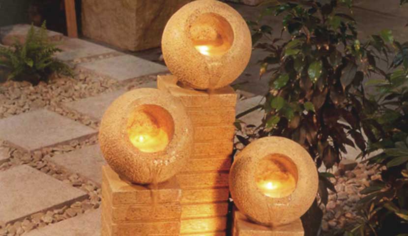 Singapore water feature in a custom-made indoor ornament