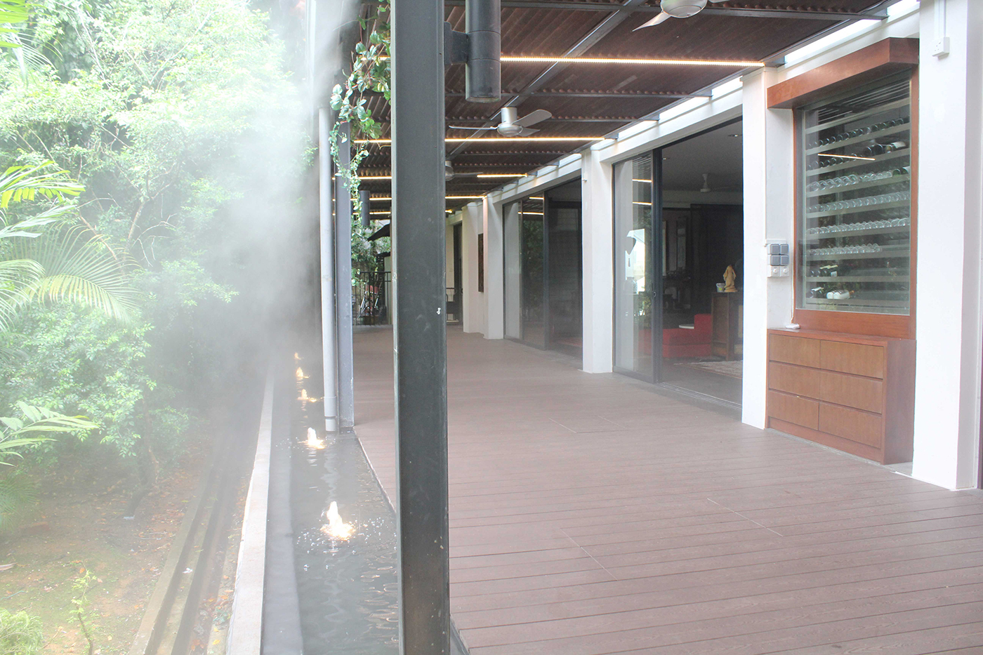 Water Mist Outside The House