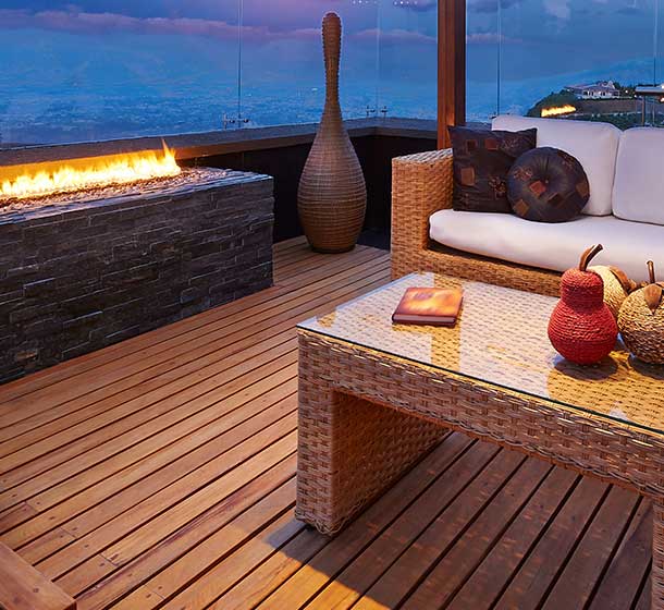 Timber decking and wood designed furnitures